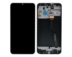 Kijelző érintőpanel LCD Samsung Galaxy A10s (SM-A107F) GH81-17482A fekete komplett kerettel